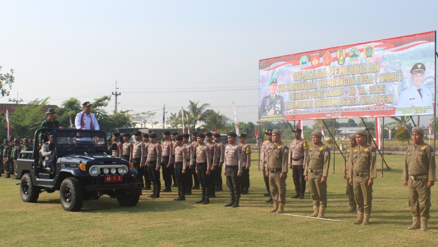 Program Percepatan Pembangunan, Bupati Klaten Buka TMMD Sengkuyung di Desa Karangwungu