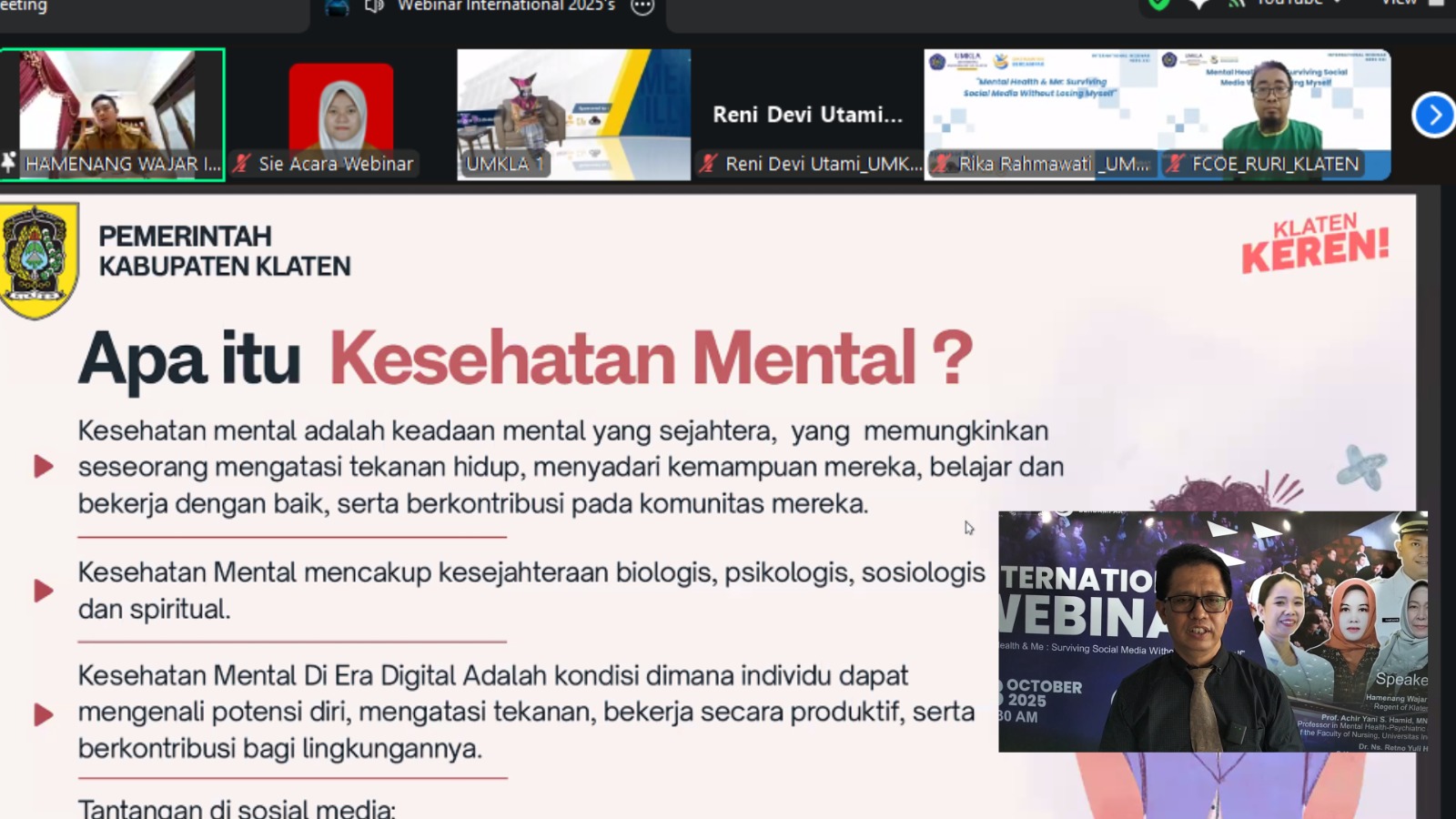 UMKLA Perkuat Program Internasionalisasi Melalui Webinar Mental Health & Me : Surviving Social Media Without Losing Myself