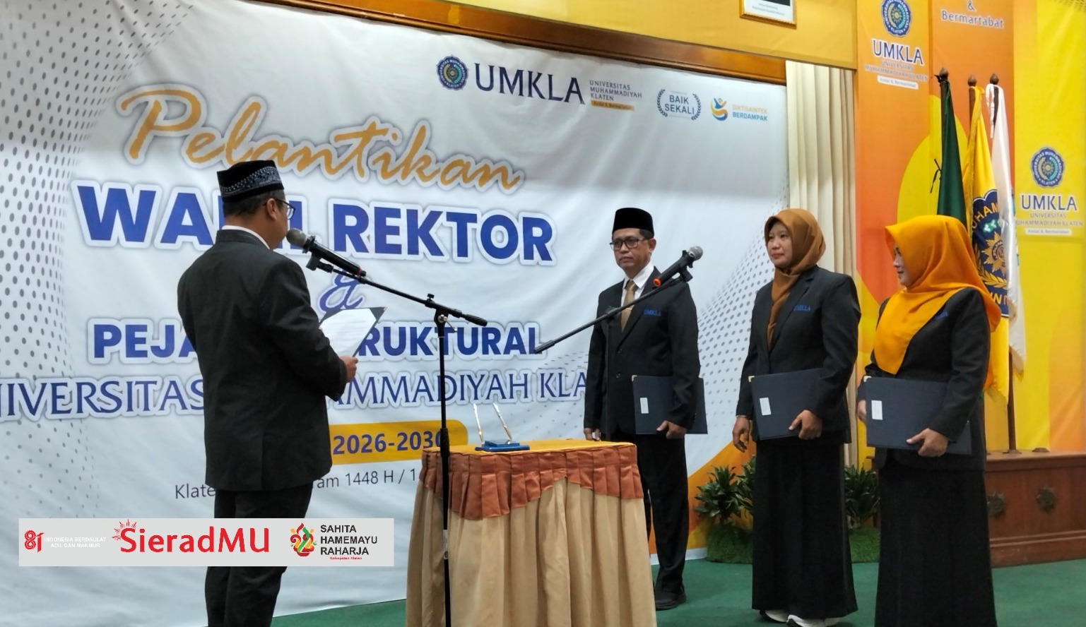 Pelantikan Warek dan Pejabat Struktural,  UMKLA Targetkan Capaian Akreditasi Unggul Tahun 2028