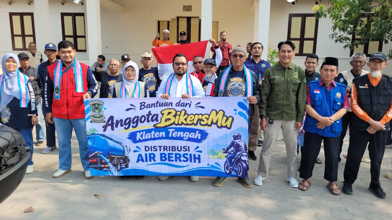 Usai Dikukuhkan, Komunitas Bikersmu Cabang Klaten Tengah Gelar Aksi Sosial Dropping Air Bersih di Kemalang